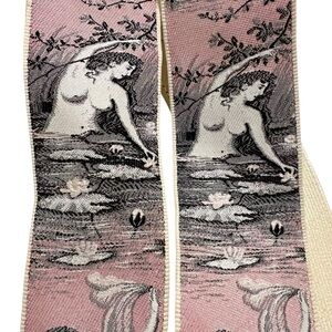 Vintage Langrock Princeton/Royal NY Nude Goddess Woman Print Suspenders